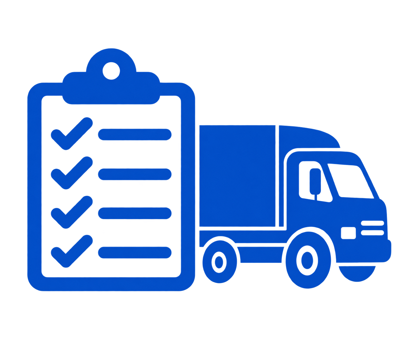 DOT inspection clipboard with box truck