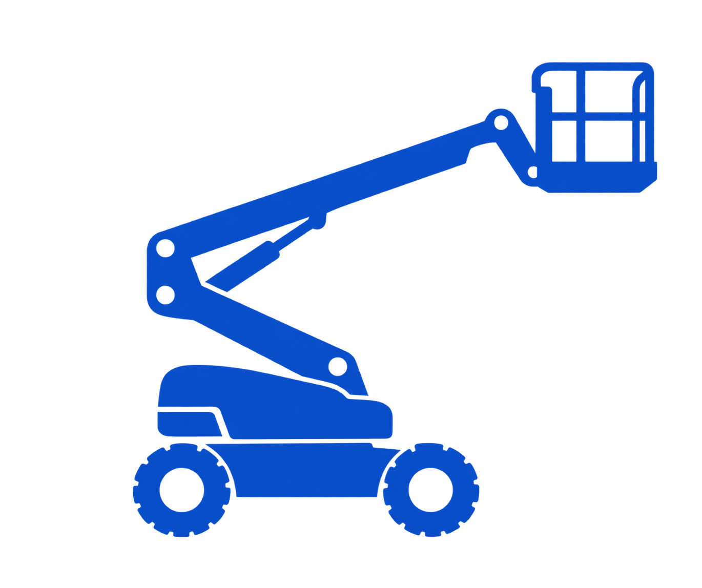 Royal blue boom lift icon
