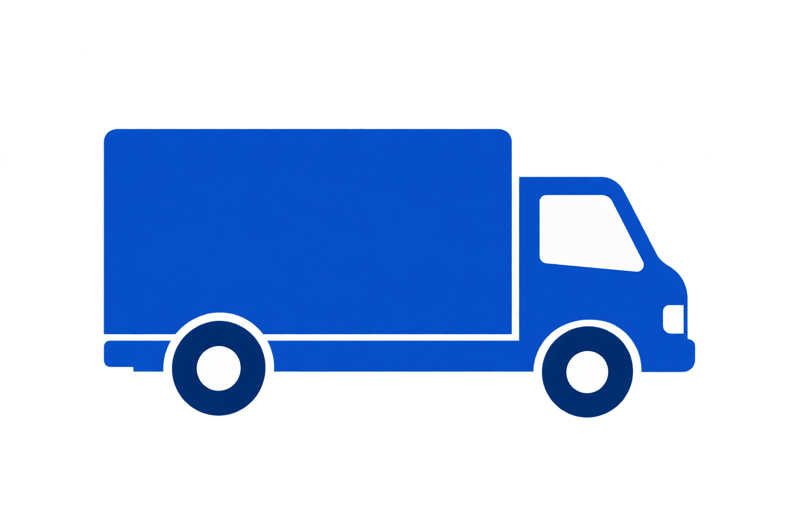 Royal blue box truck icon